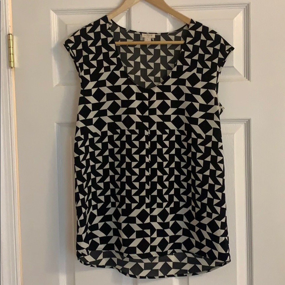 J Crew Geometric blouse - like new!